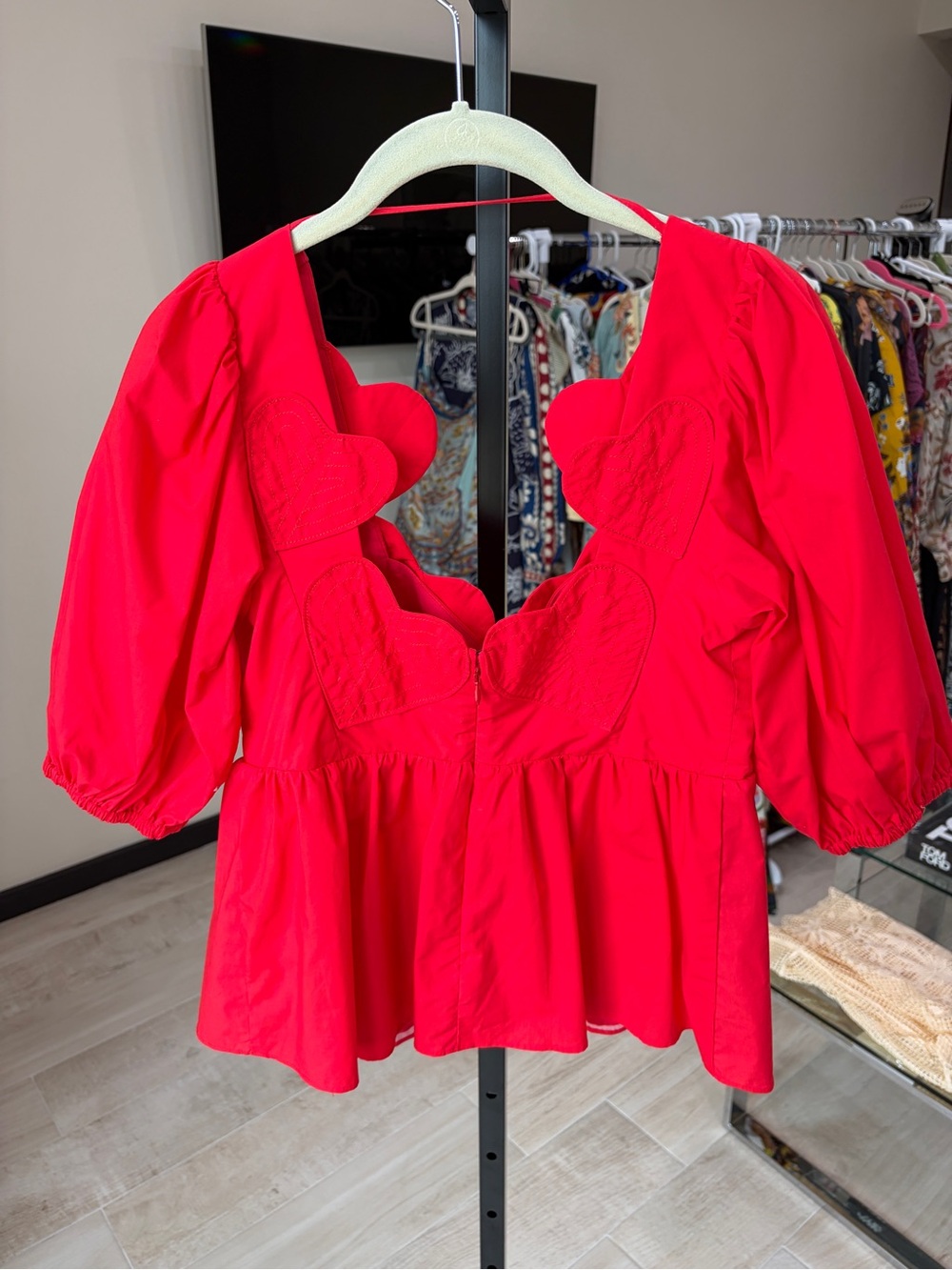 Farm Rio: Red Heart Short Sleeve Organic
Cotton Blouse - Picture 7 of 9